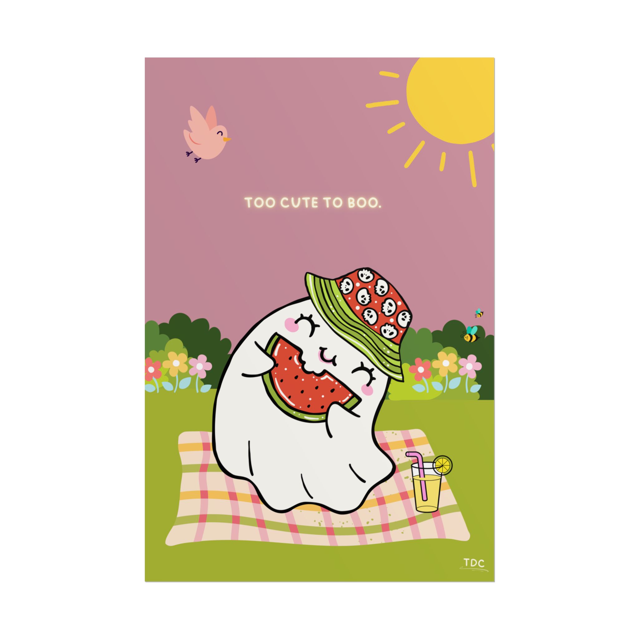 Too Cute to Boo Ghost Poster designed by Becky