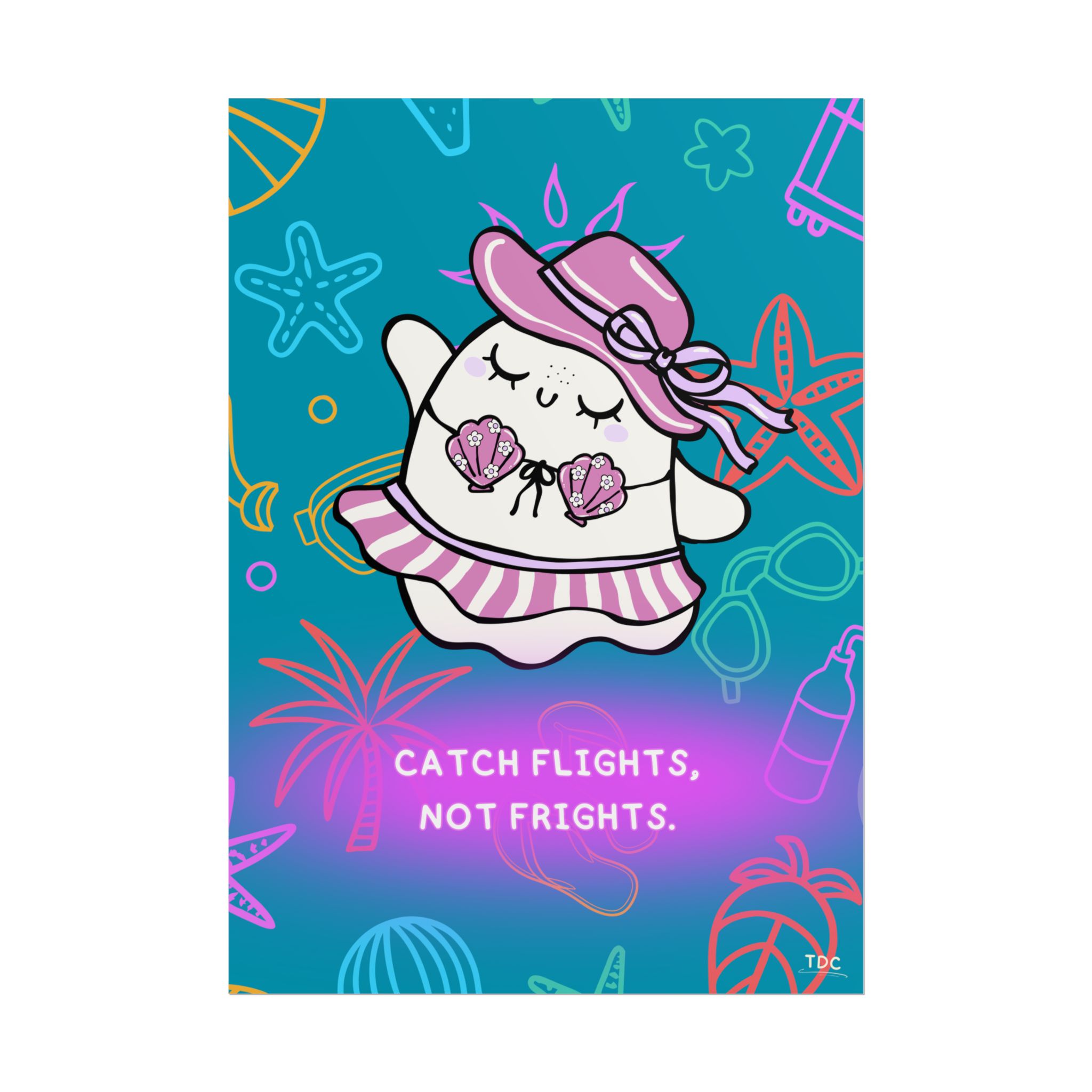 Catch flights, not frights - Ghost Poster designed by Becky - Image 2